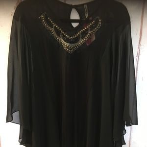 Yummy Plus Dressy Top Beaded Plus 1X & 2X